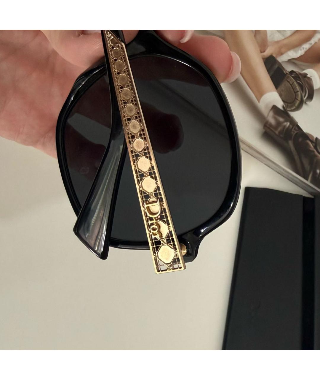 CHRISTIAN DIOR Черные пластиковые солнцезащитные очки, фото 4