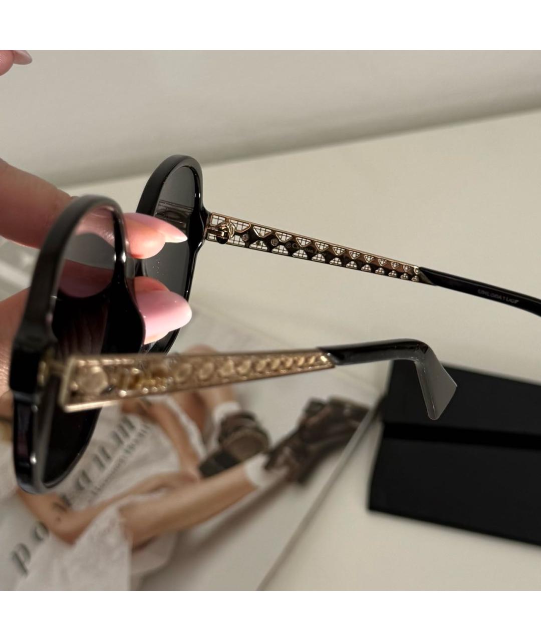 CHRISTIAN DIOR Черные пластиковые солнцезащитные очки, фото 5