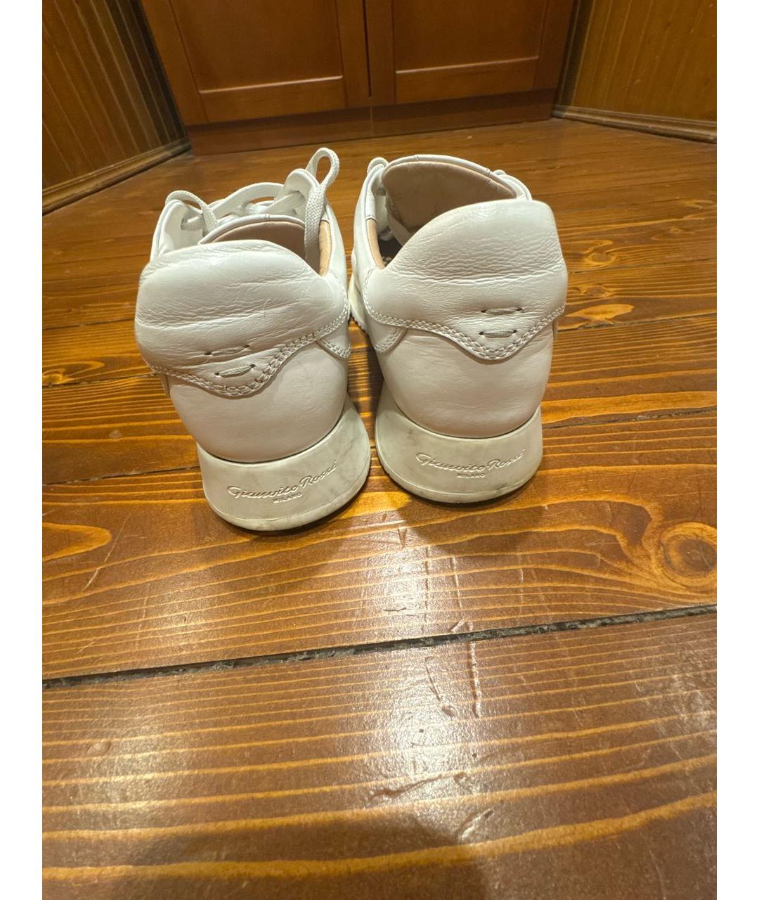 GIANVITO ROSSI Белые кожаные кроссовки, фото 4