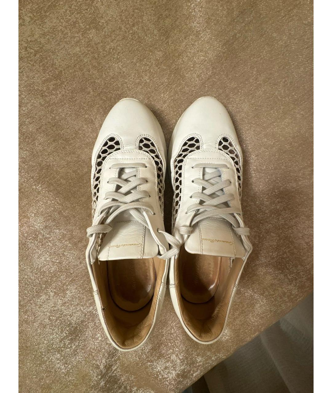 GIANVITO ROSSI Белые кожаные кроссовки, фото 3