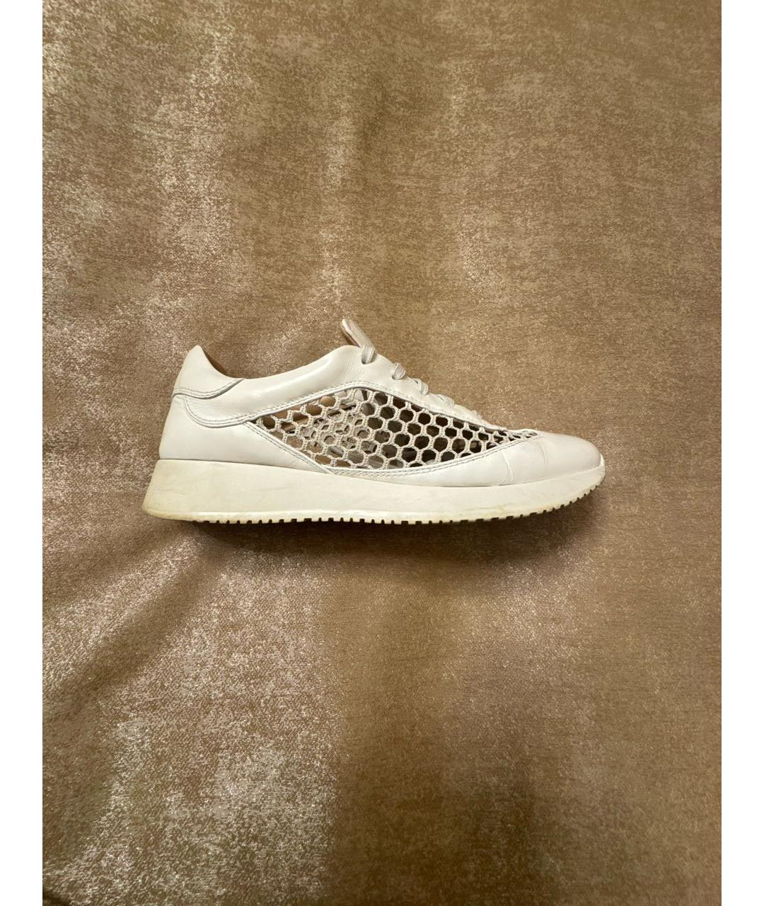 GIANVITO ROSSI Белые кожаные кроссовки, фото 9