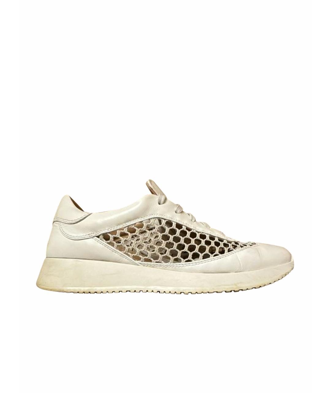 GIANVITO ROSSI Белые кожаные кроссовки, фото 1