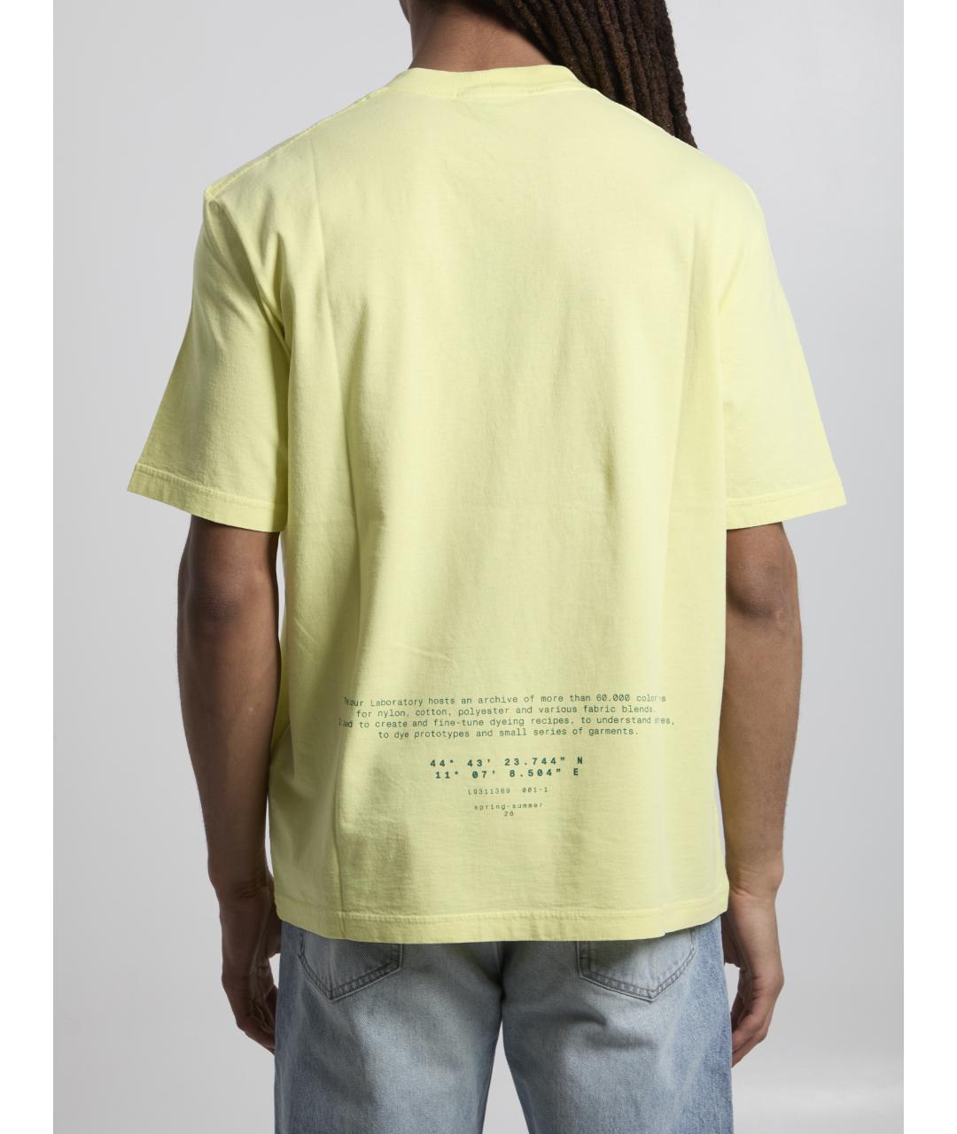 STONE ISLAND Желтая хлопковая футболка, фото 4