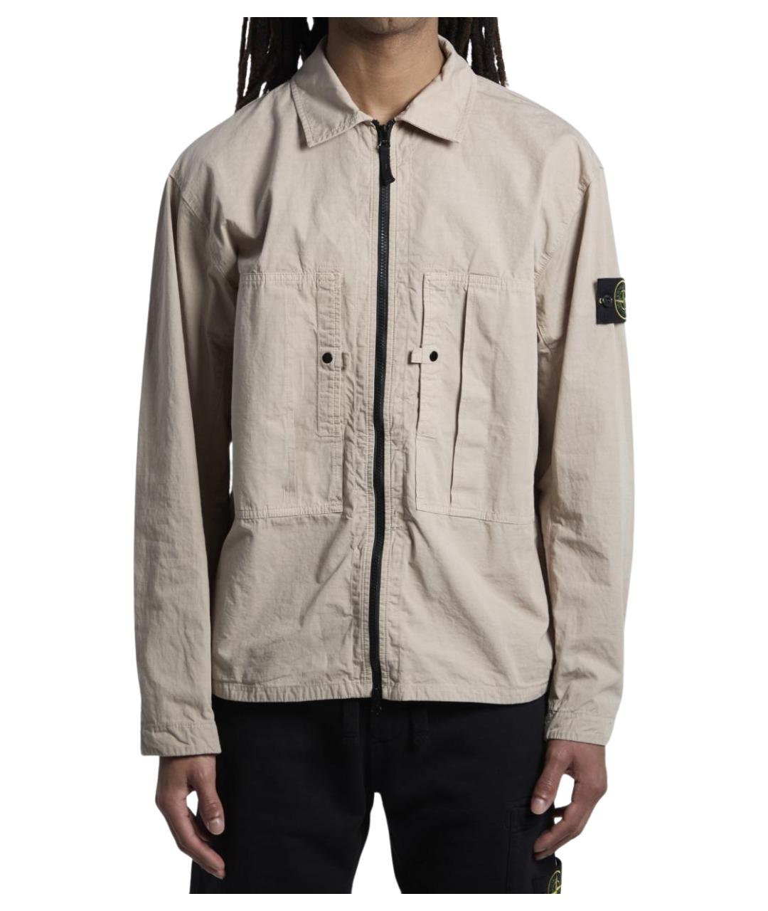 STONE ISLAND Бежевая хлопковая куртка, фото 1