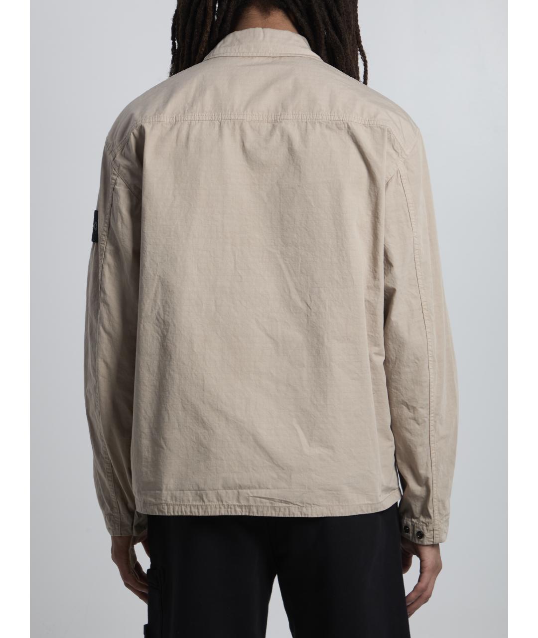 STONE ISLAND Бежевая хлопковая куртка, фото 4