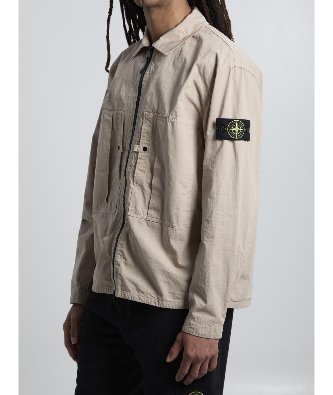 STONE ISLAND Бежевая хлопковая куртка, фото 2