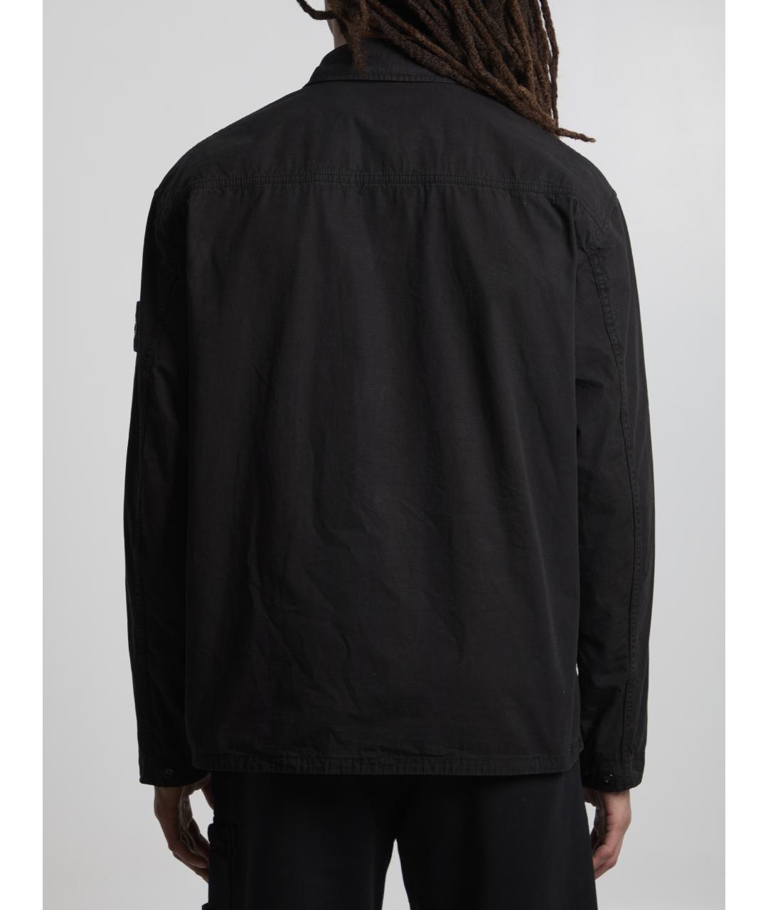 STONE ISLAND Черная хлопковая куртка, фото 4