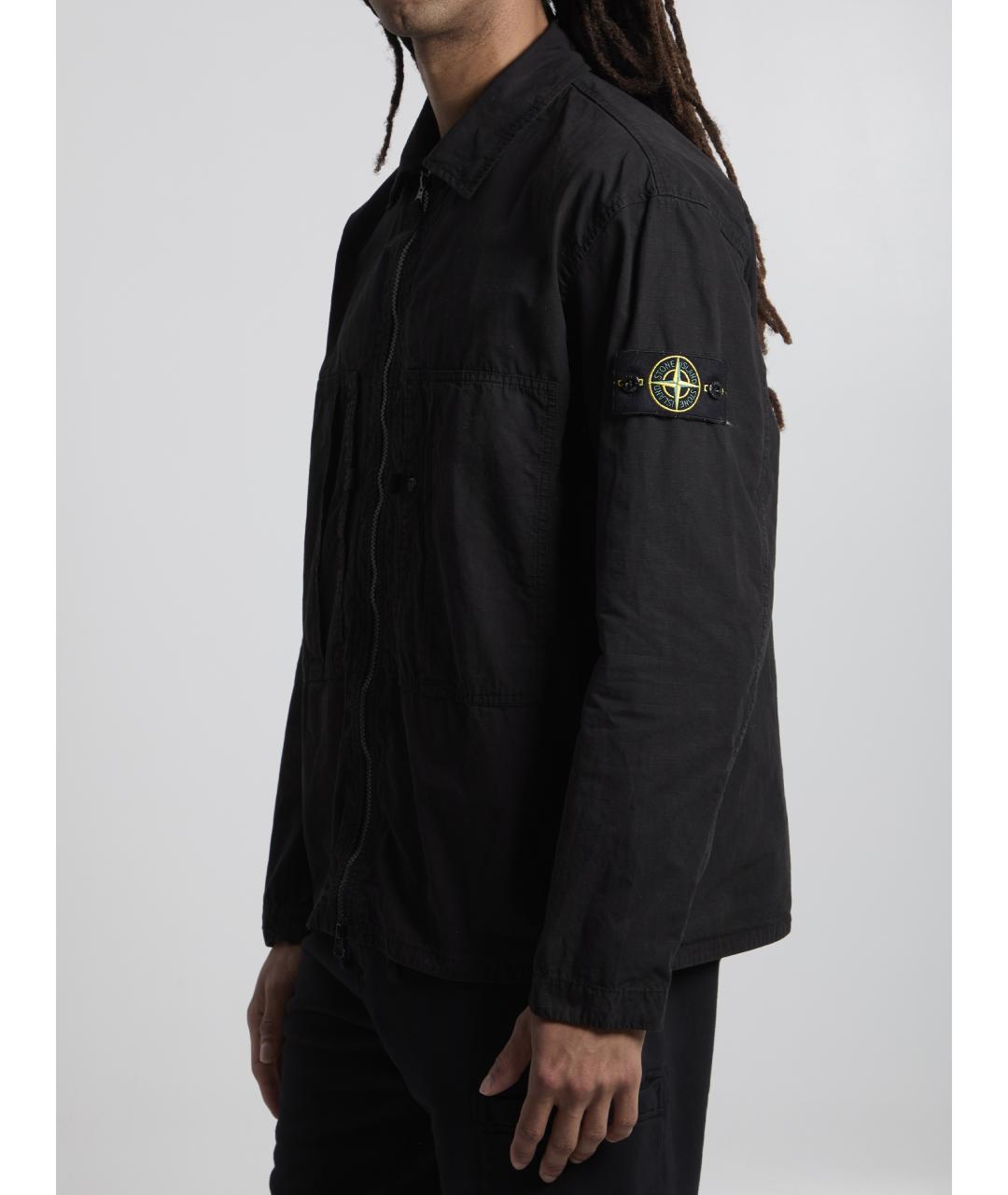 STONE ISLAND Черная хлопковая куртка, фото 2