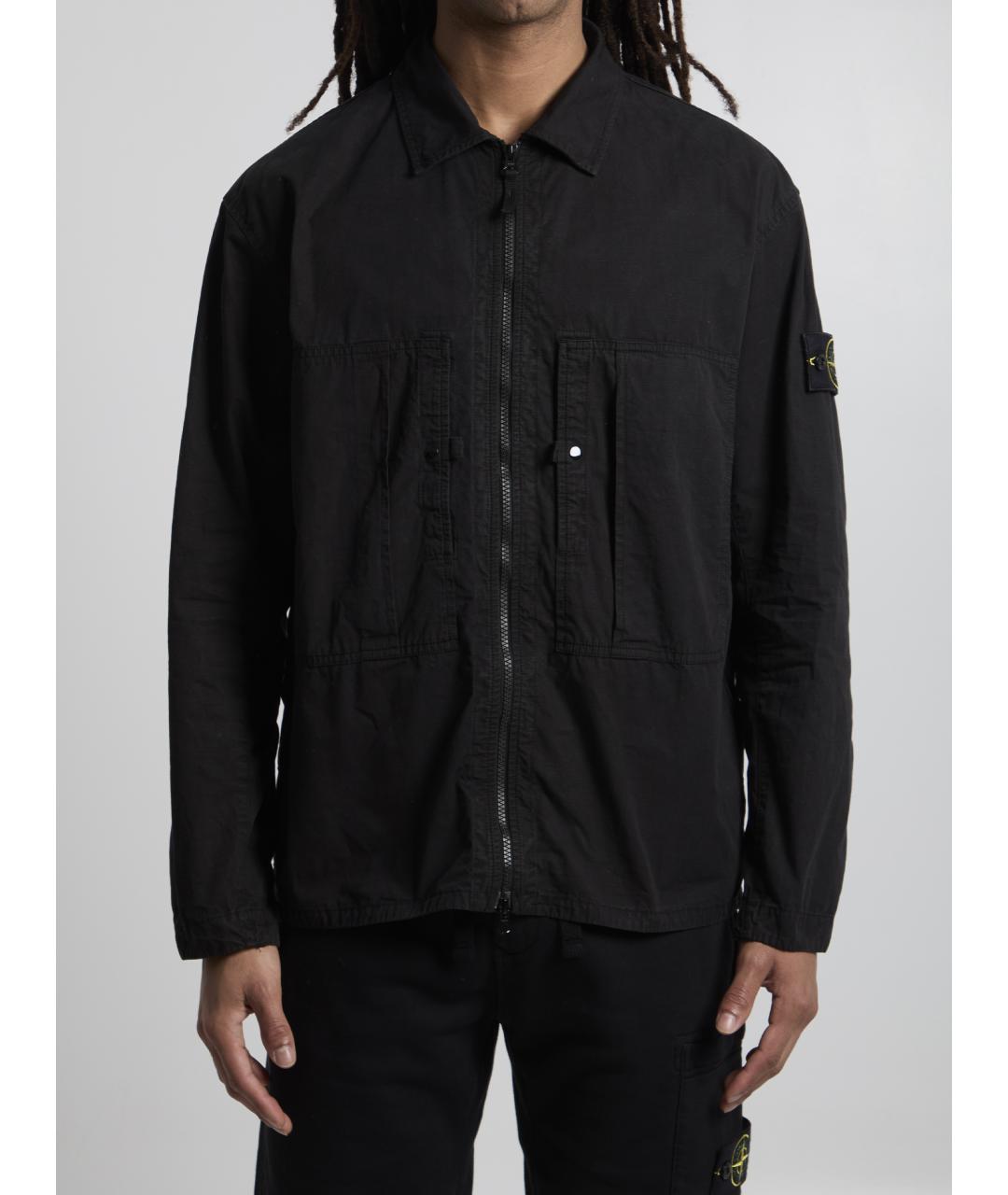 STONE ISLAND Черная хлопковая куртка, фото 5