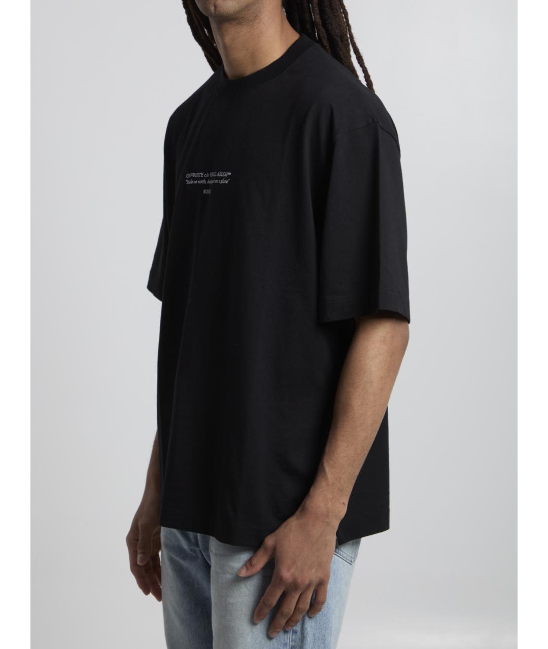OFF-WHITE Черная хлопковая футболка, фото 2