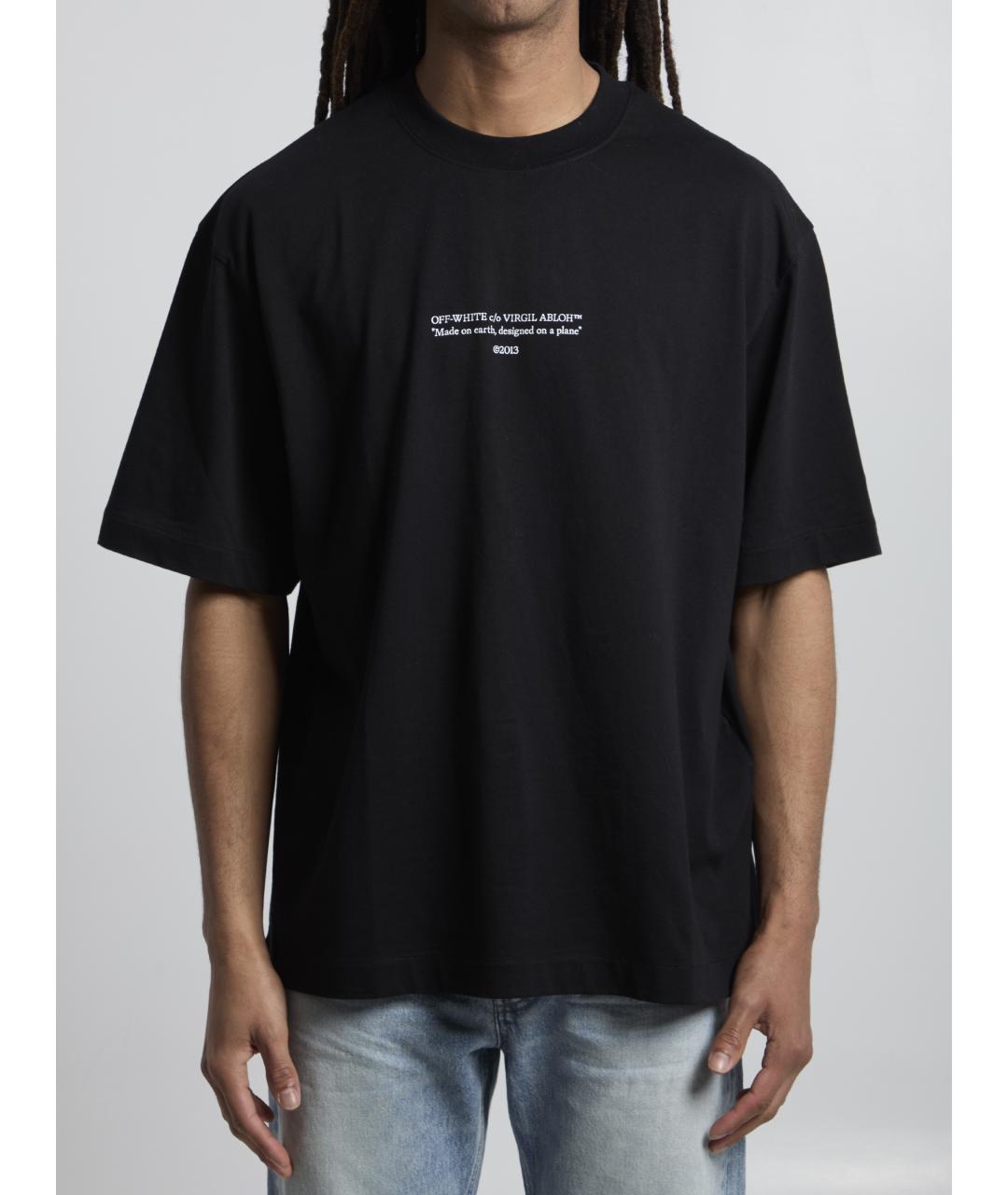 OFF-WHITE Черная хлопковая футболка, фото 5