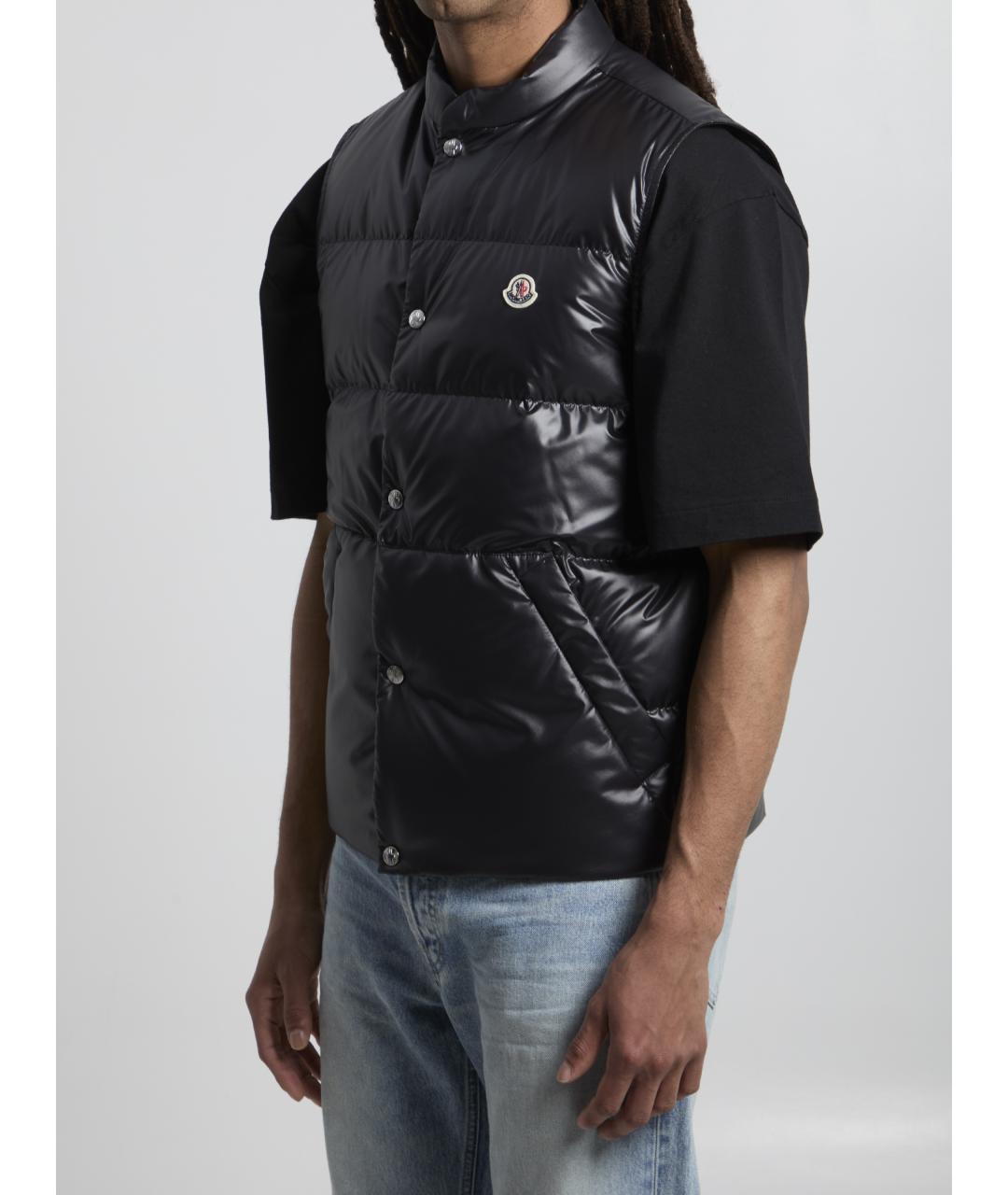 MONCLER Черный полиэстеровый жилет, фото 2