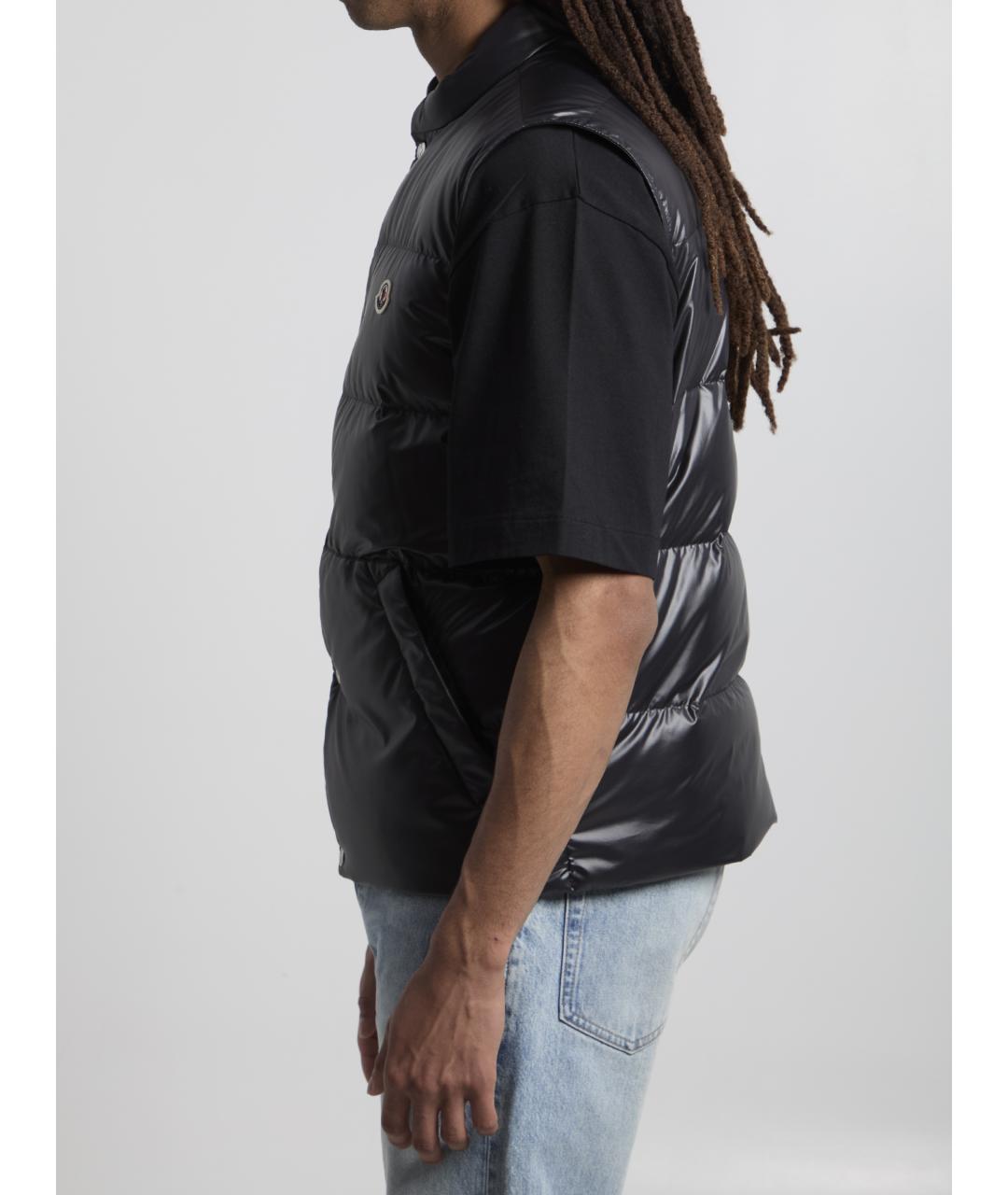 MONCLER Черный полиэстеровый жилет, фото 3