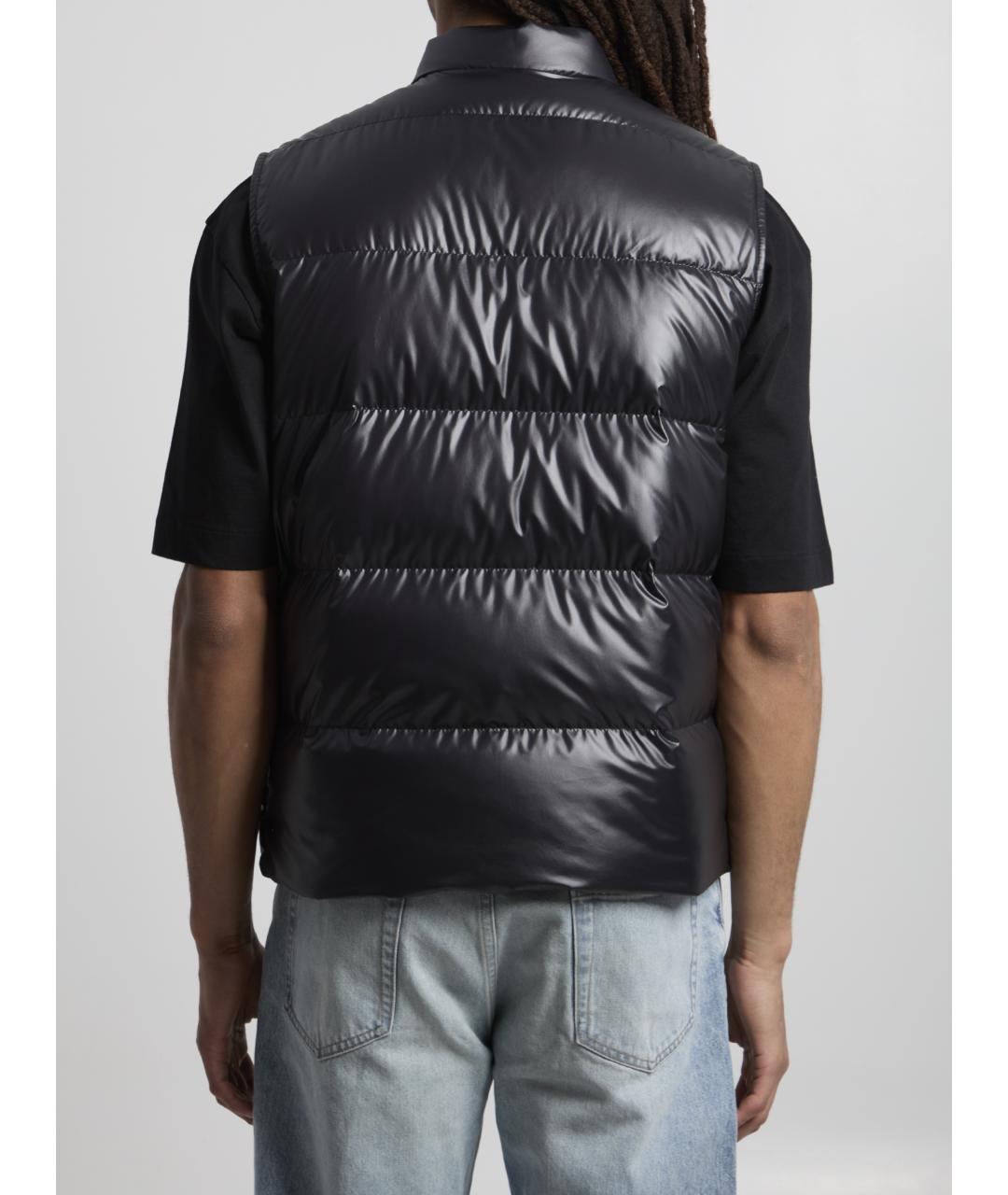 MONCLER Черный полиэстеровый жилет, фото 4