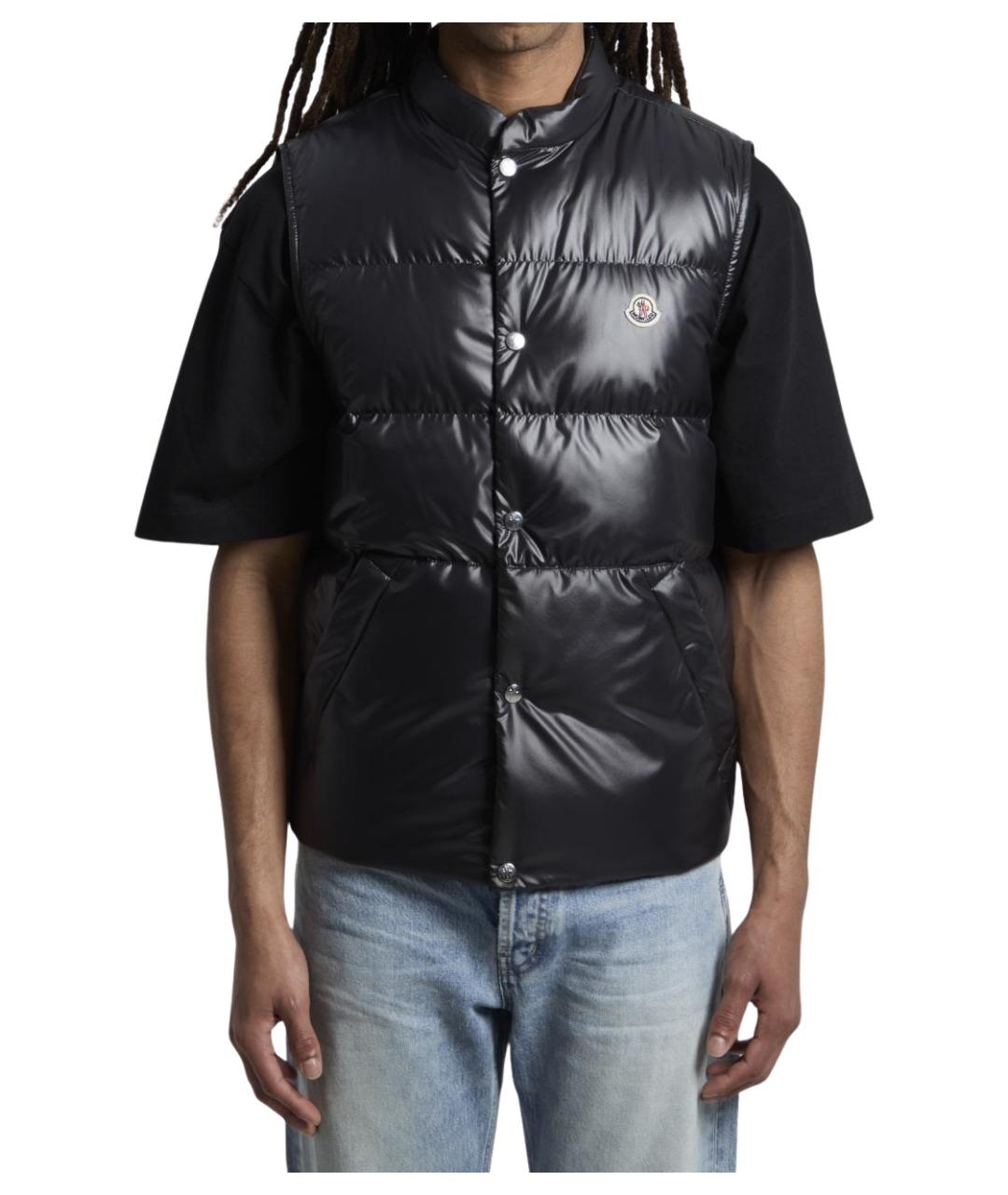 MONCLER Черный полиэстеровый жилет, фото 1