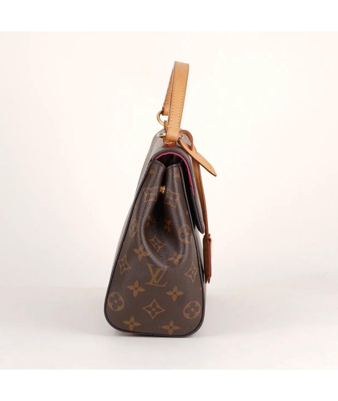 LOUIS VUITTON Коричневая кожаная сумка через плечо, фото 5
