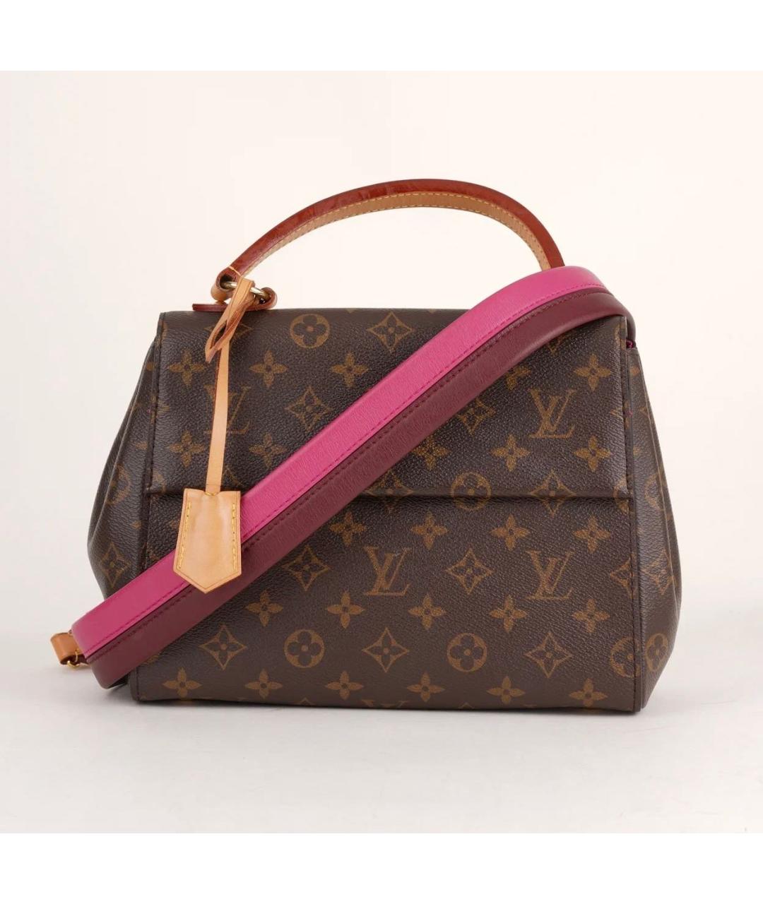 LOUIS VUITTON Коричневая кожаная сумка через плечо, фото 9