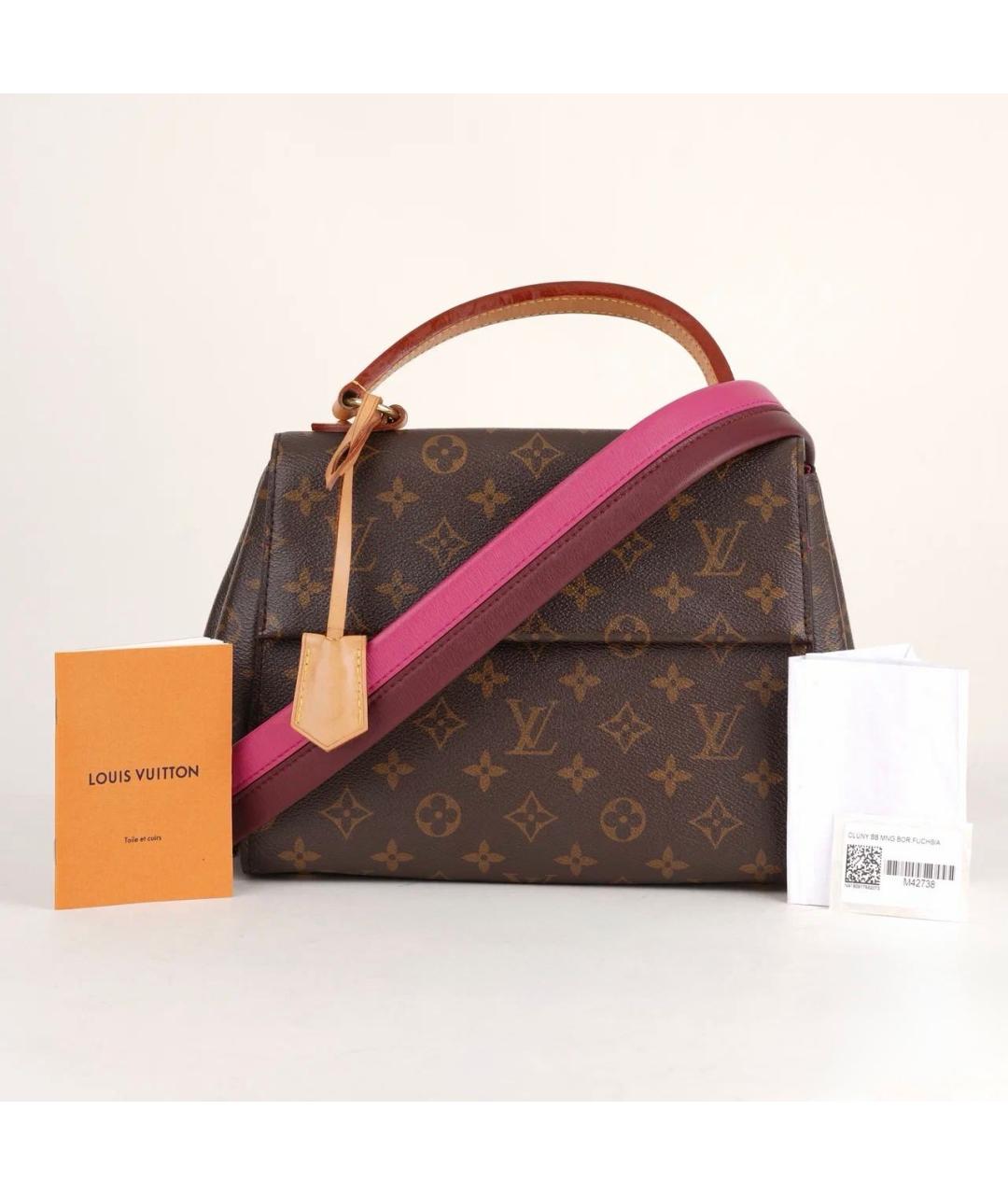 LOUIS VUITTON Коричневая кожаная сумка через плечо, фото 2