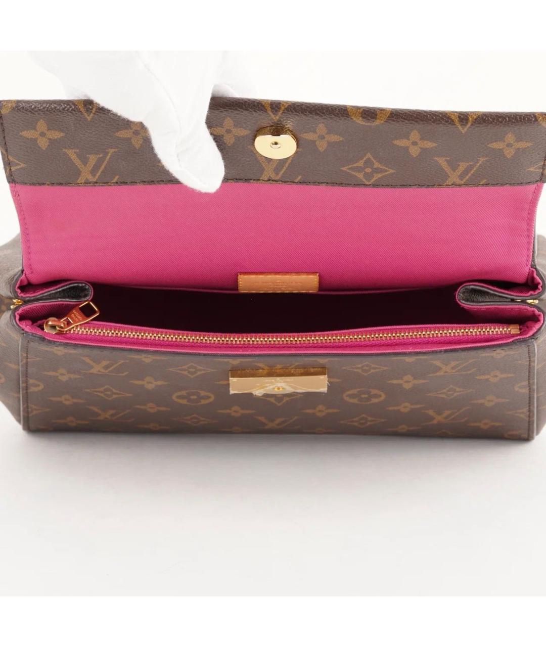 LOUIS VUITTON Коричневая кожаная сумка через плечо, фото 8