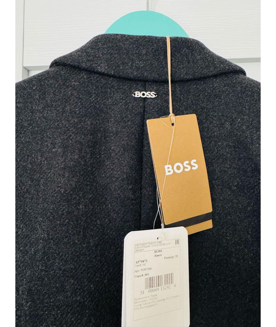 HUGO BOSS Черный шерстяной жакет/пиджак, фото 3