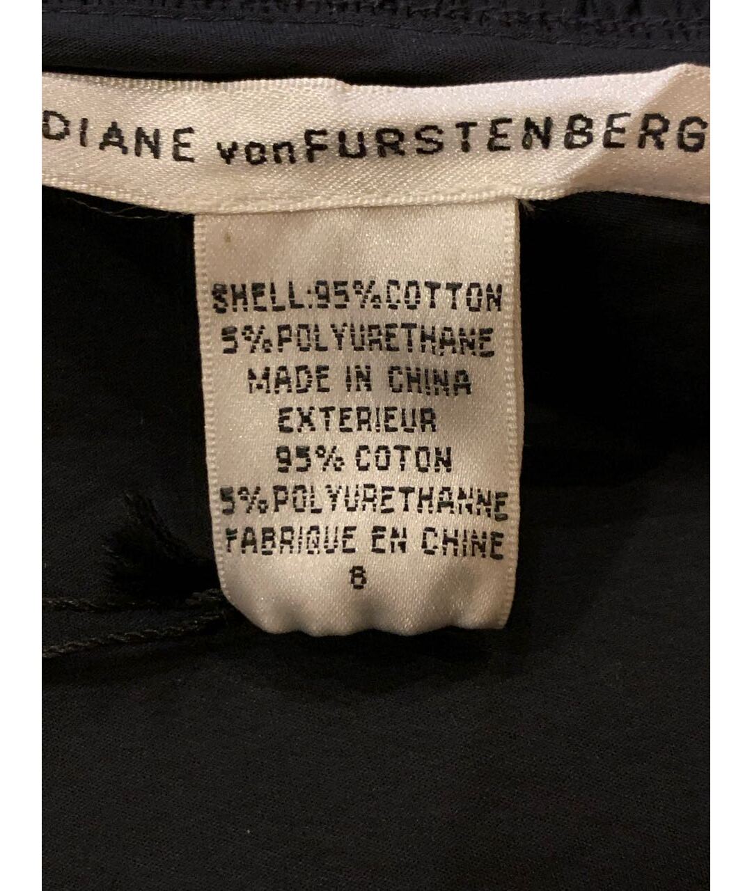 DIANE VON FURSTENBERG Черная хлопко-эластановая рубашка, фото 4