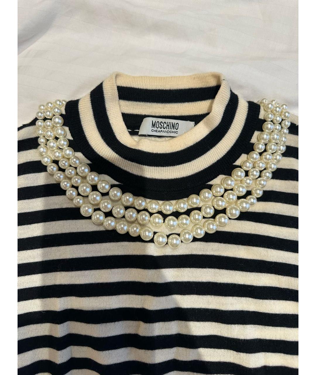 MOSCHINO Белый шерстяной джемпер / свитер, фото 2