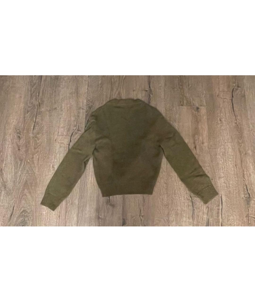 GUCCI Хаки шерстяной джемпер / свитер, фото 2