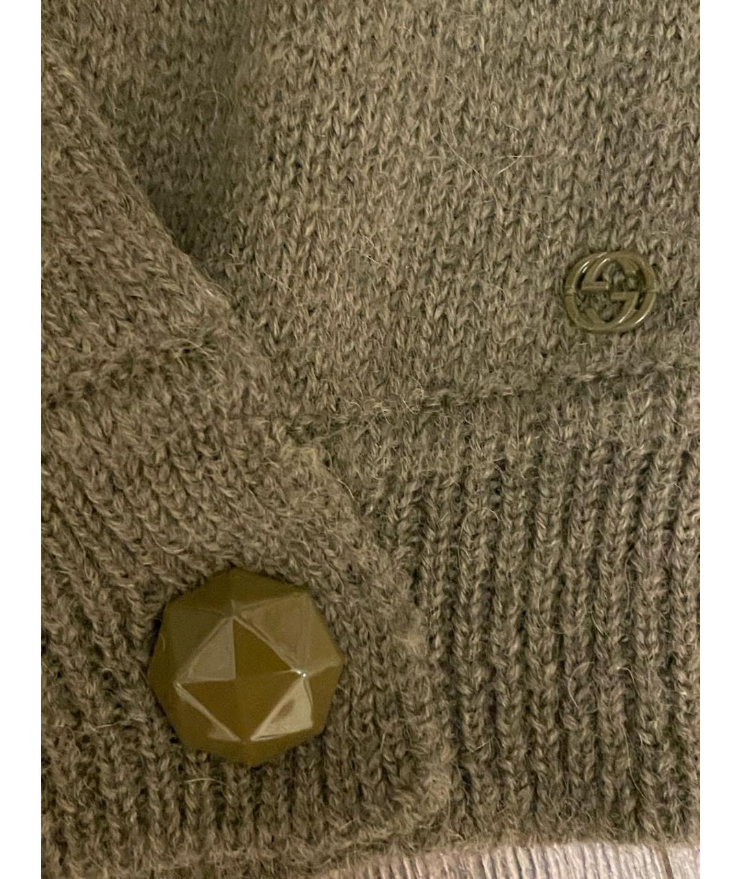 GUCCI Хаки шерстяной джемпер / свитер, фото 4