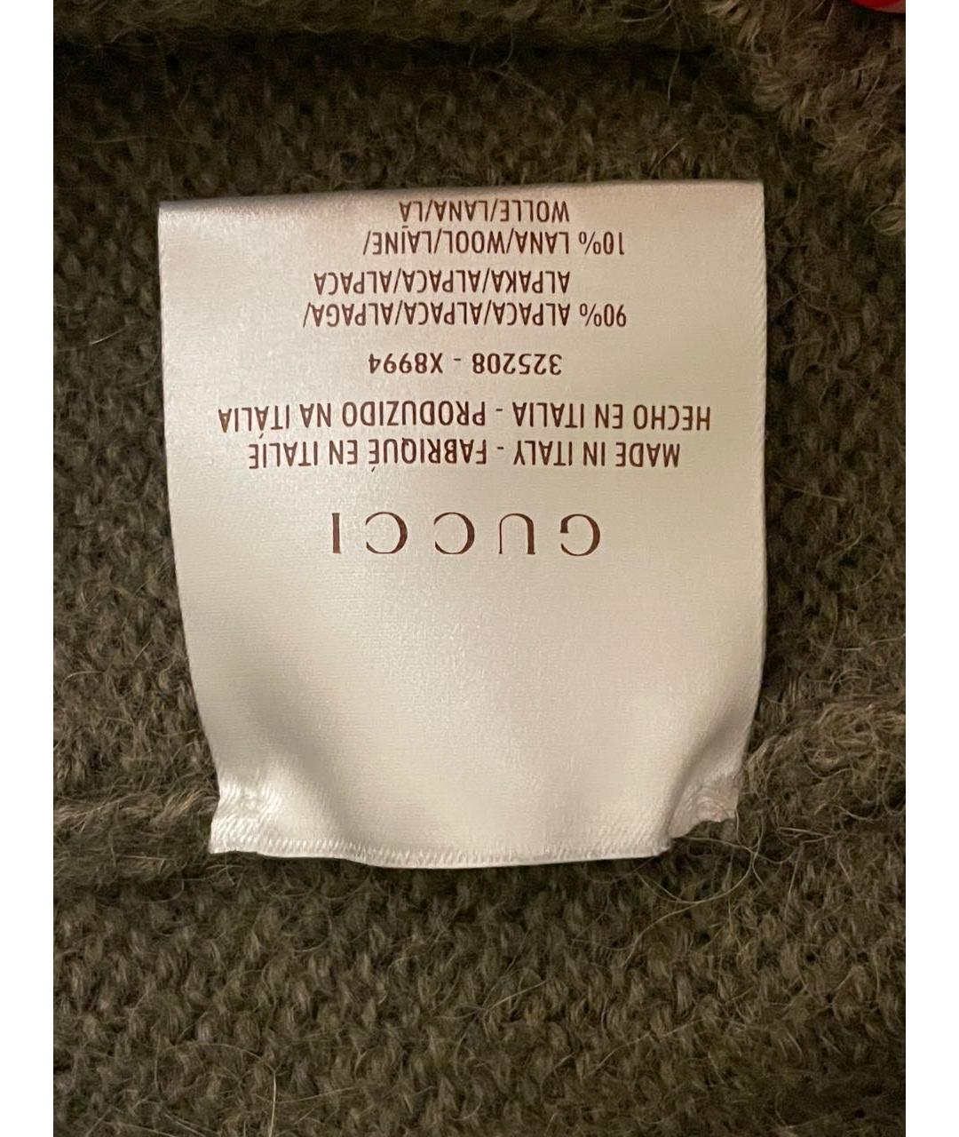 GUCCI Хаки шерстяной джемпер / свитер, фото 5