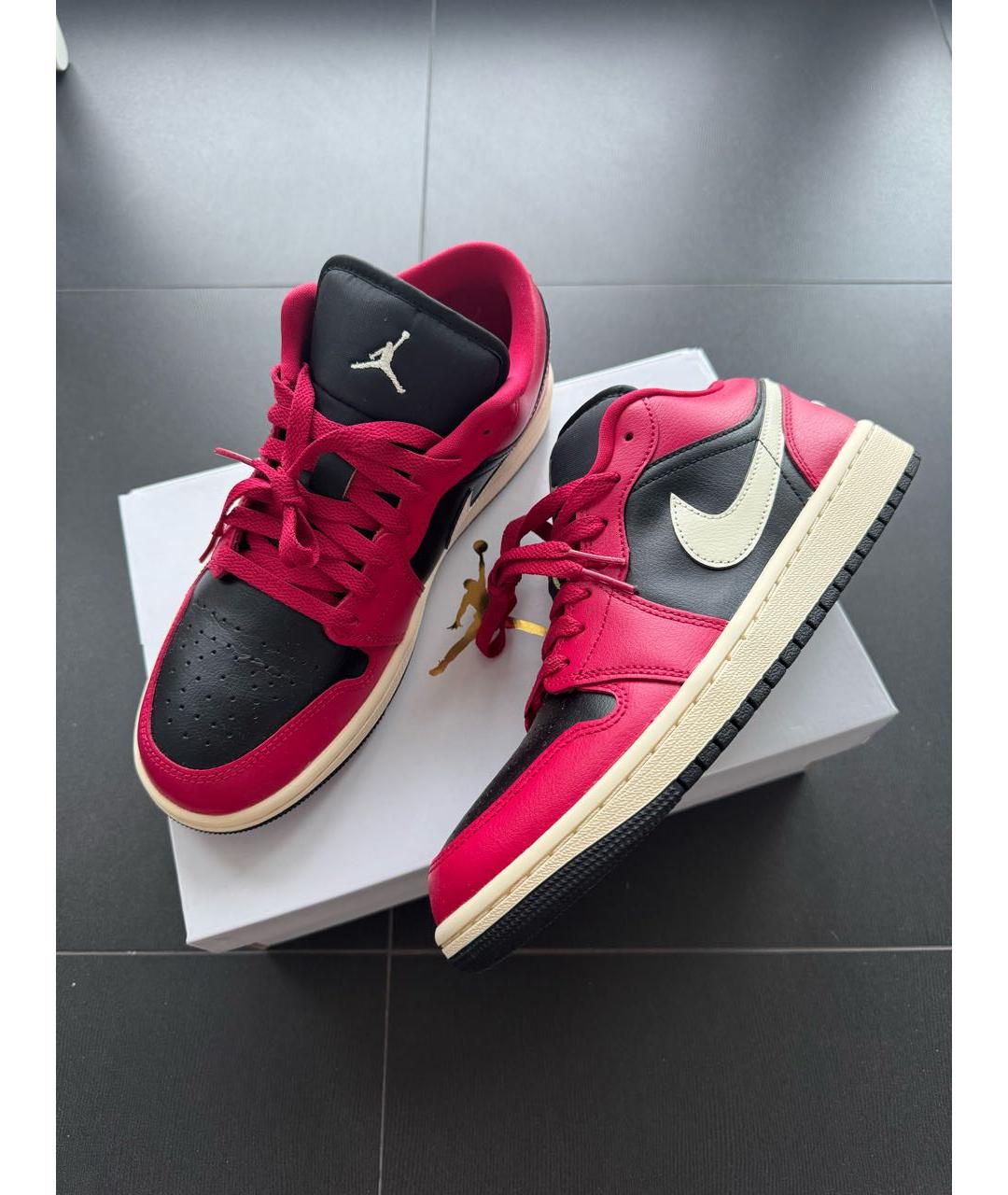 JORDAN Красные кожаные кроссовки, фото 5