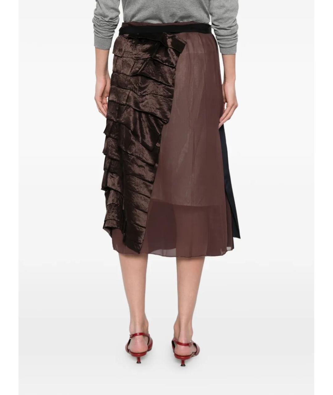 PRADA Мульти шелковая юбка миди, фото 5