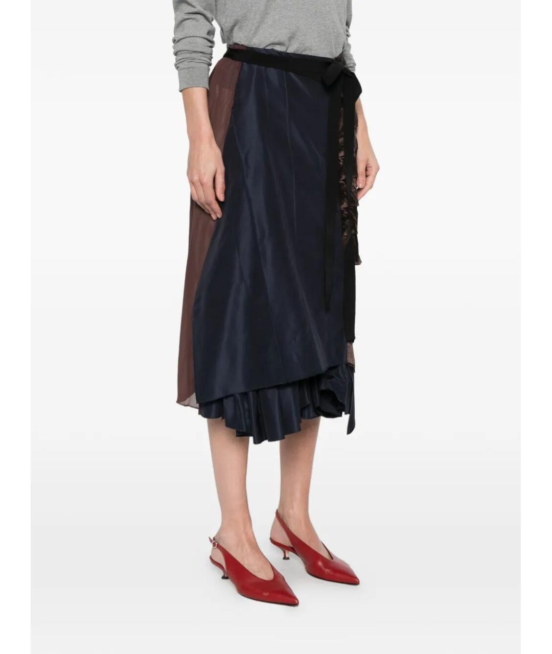 PRADA Мульти шелковая юбка миди, фото 4