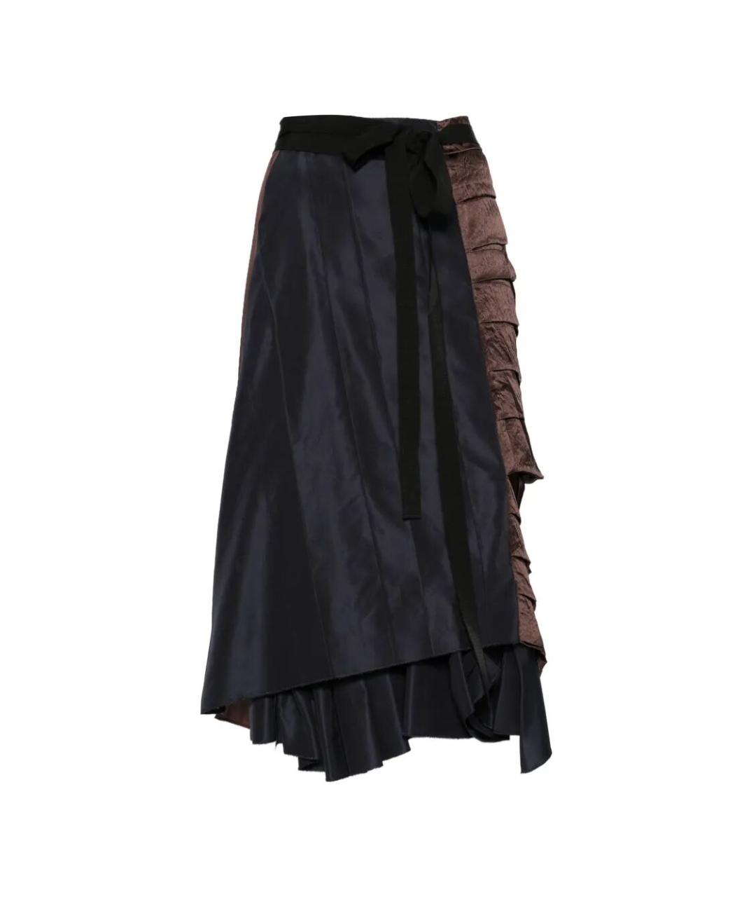 PRADA Мульти шелковая юбка миди, фото 1