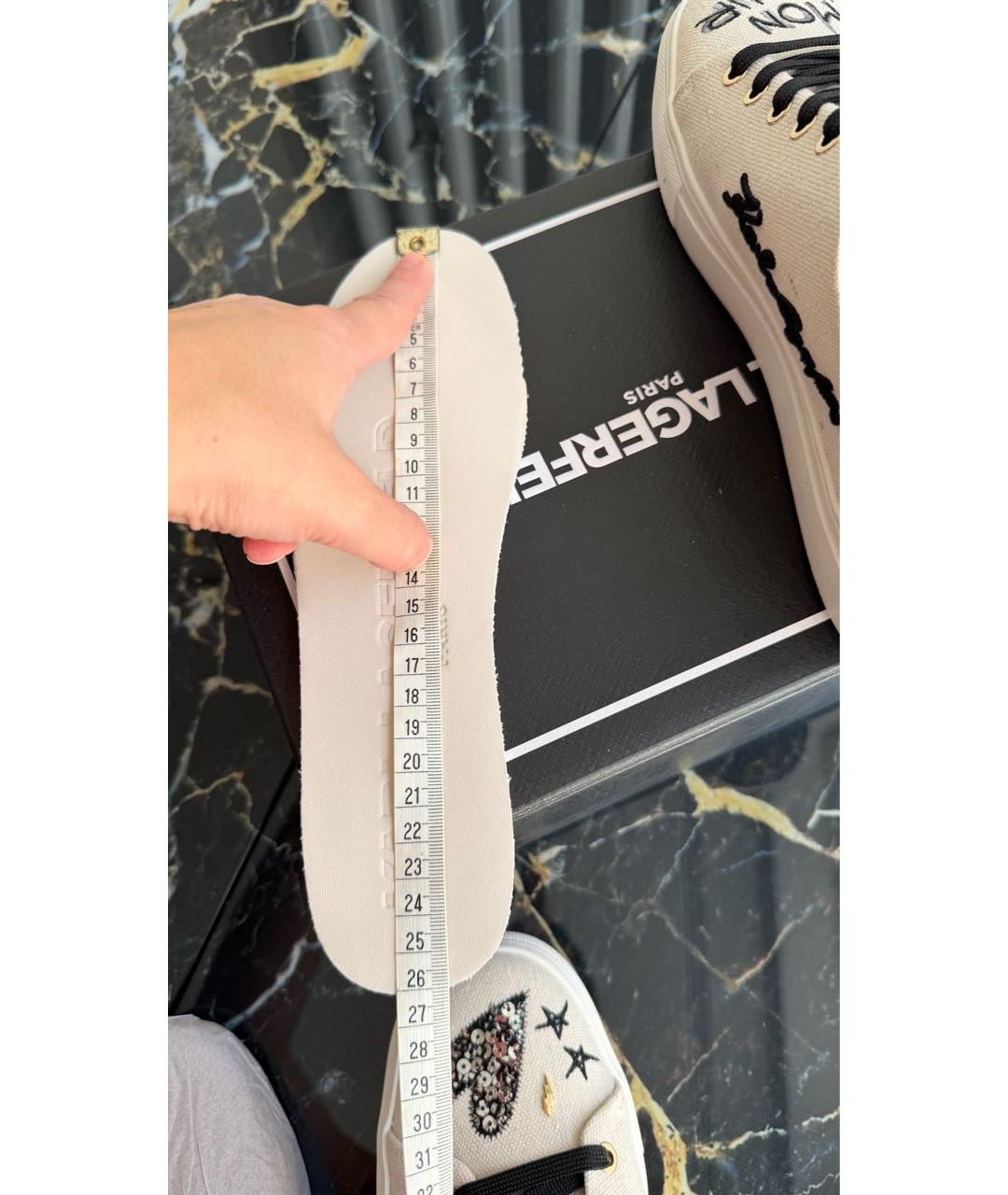 KARL LAGERFELD Бежевые текстильные кеды, фото 8