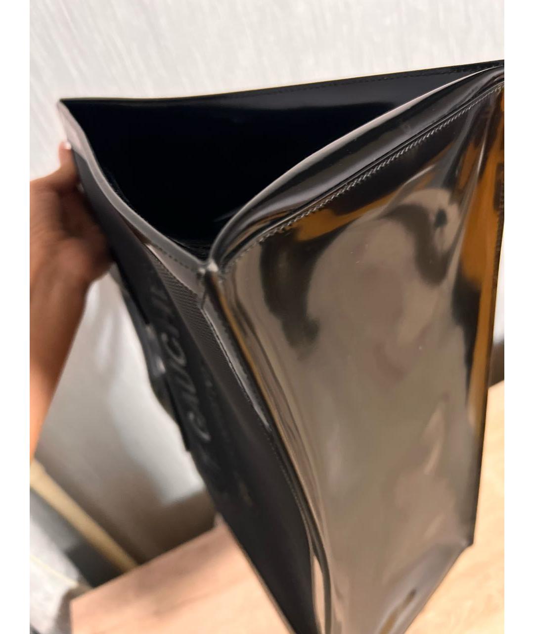 SAINT LAURENT Черная синтетическая сумка тоут, фото 6