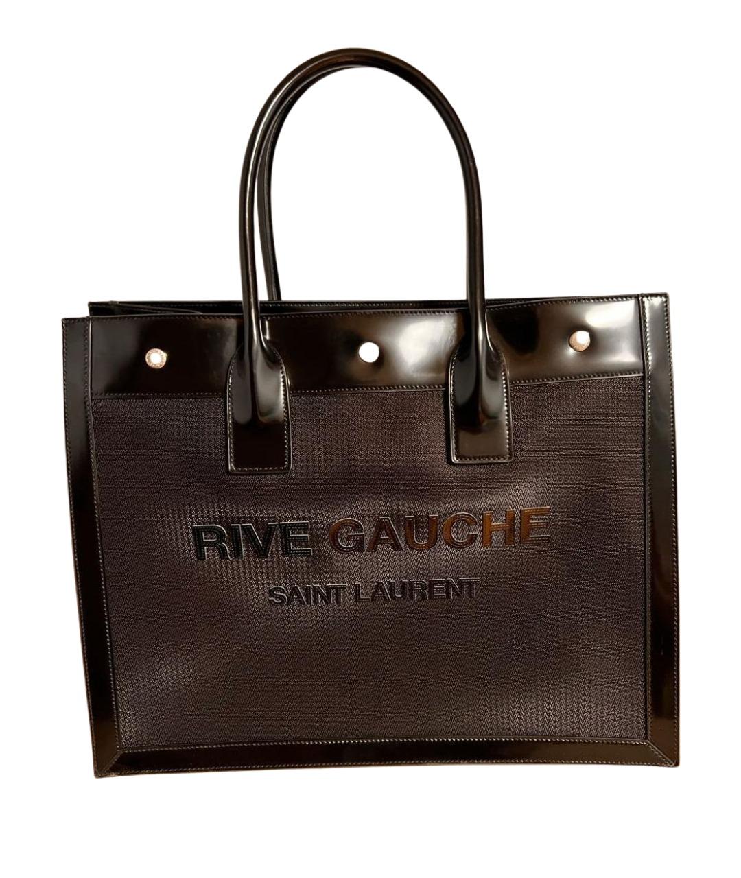 SAINT LAURENT Черная синтетическая сумка тоут, фото 1