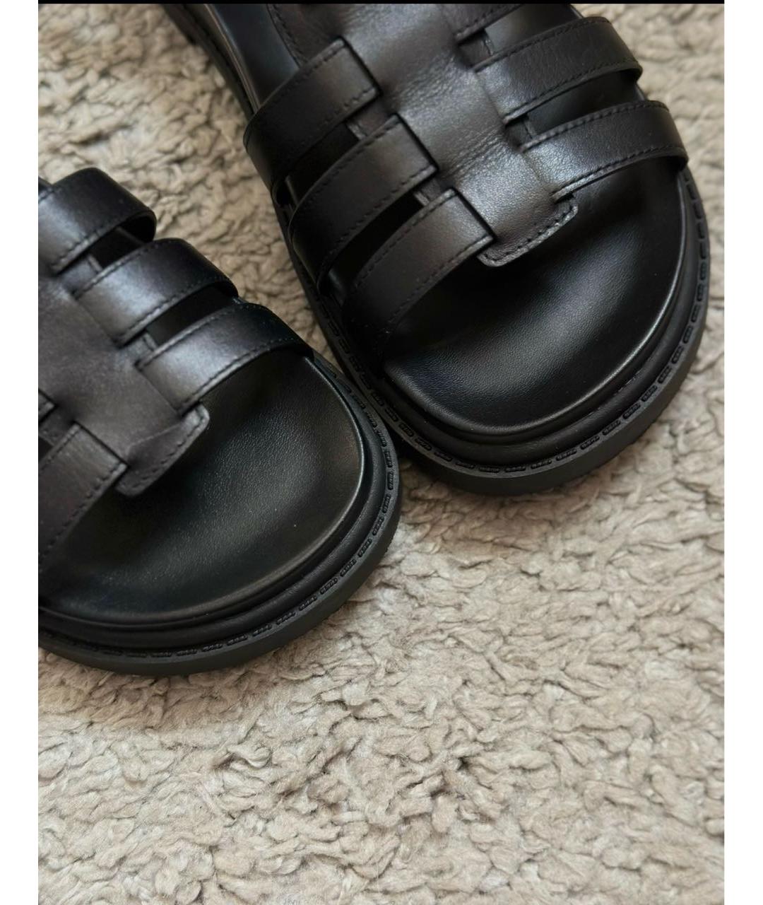 COACH Черные кожаные сандалии, фото 7