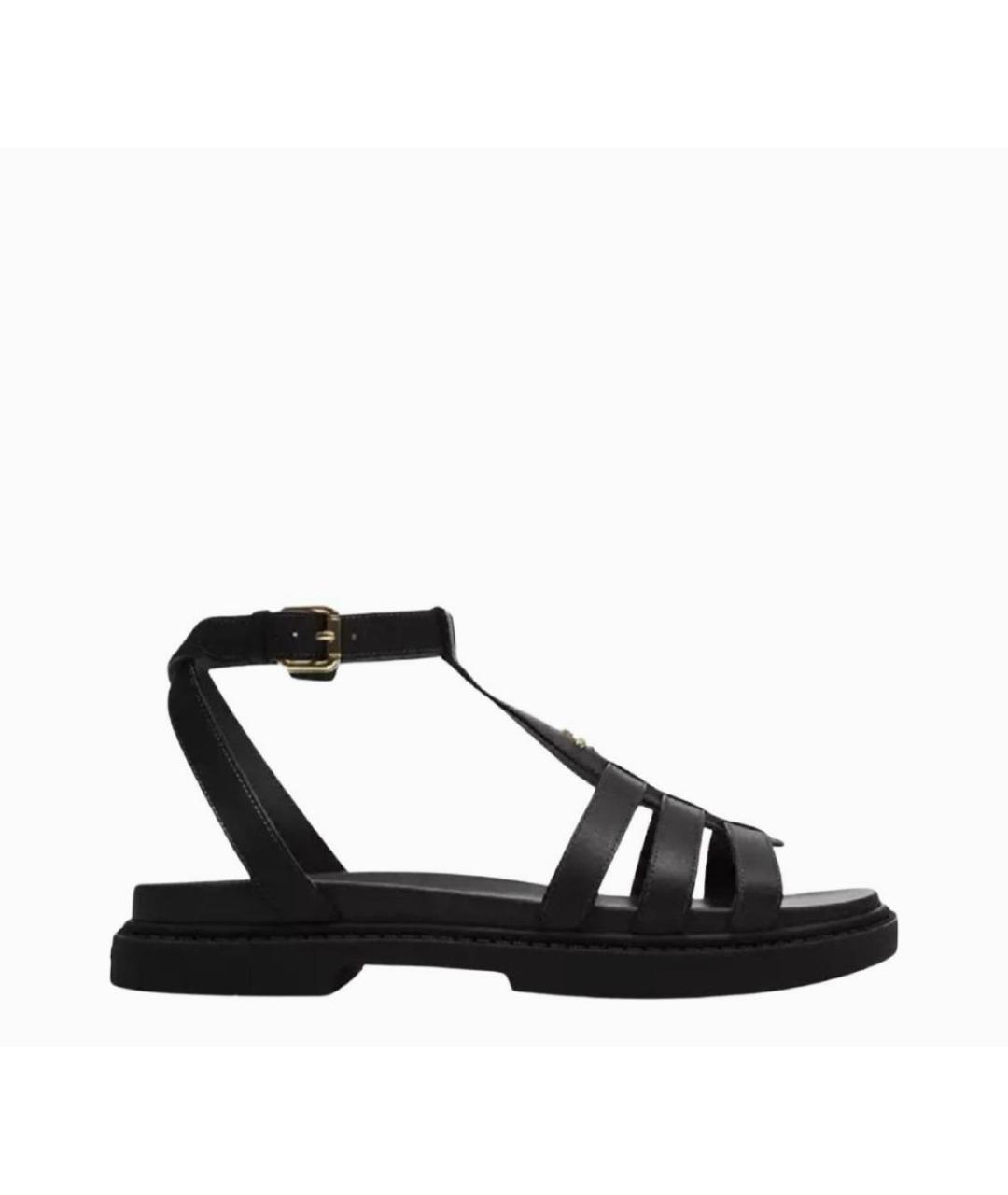 COACH Черные кожаные сандалии, фото 9