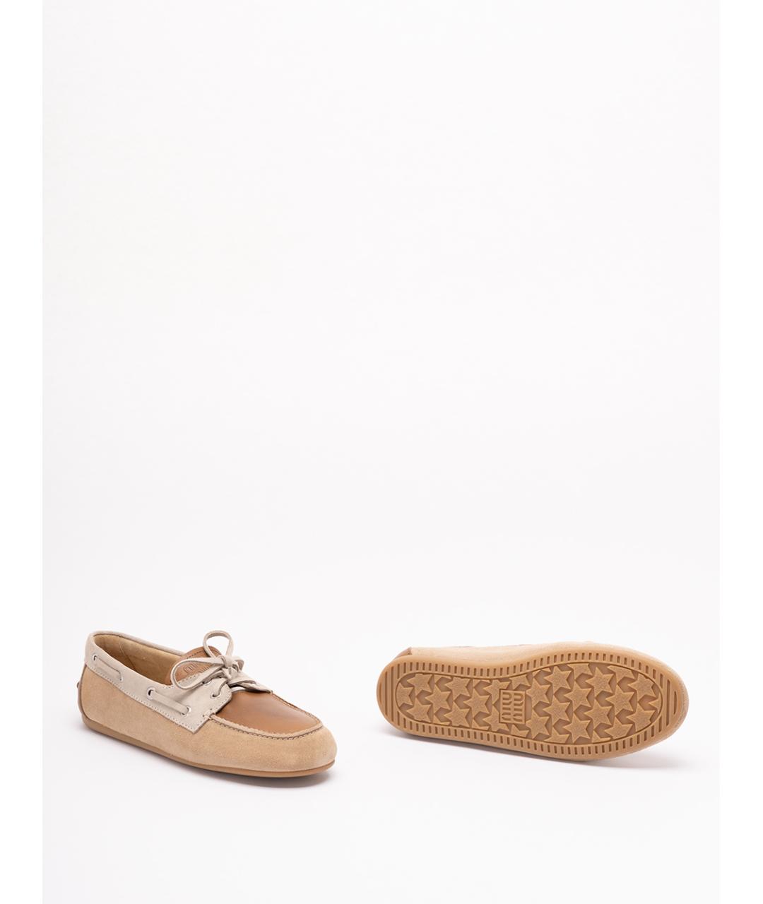 MIU MIU Бежевые кожаные лоферы, фото 4