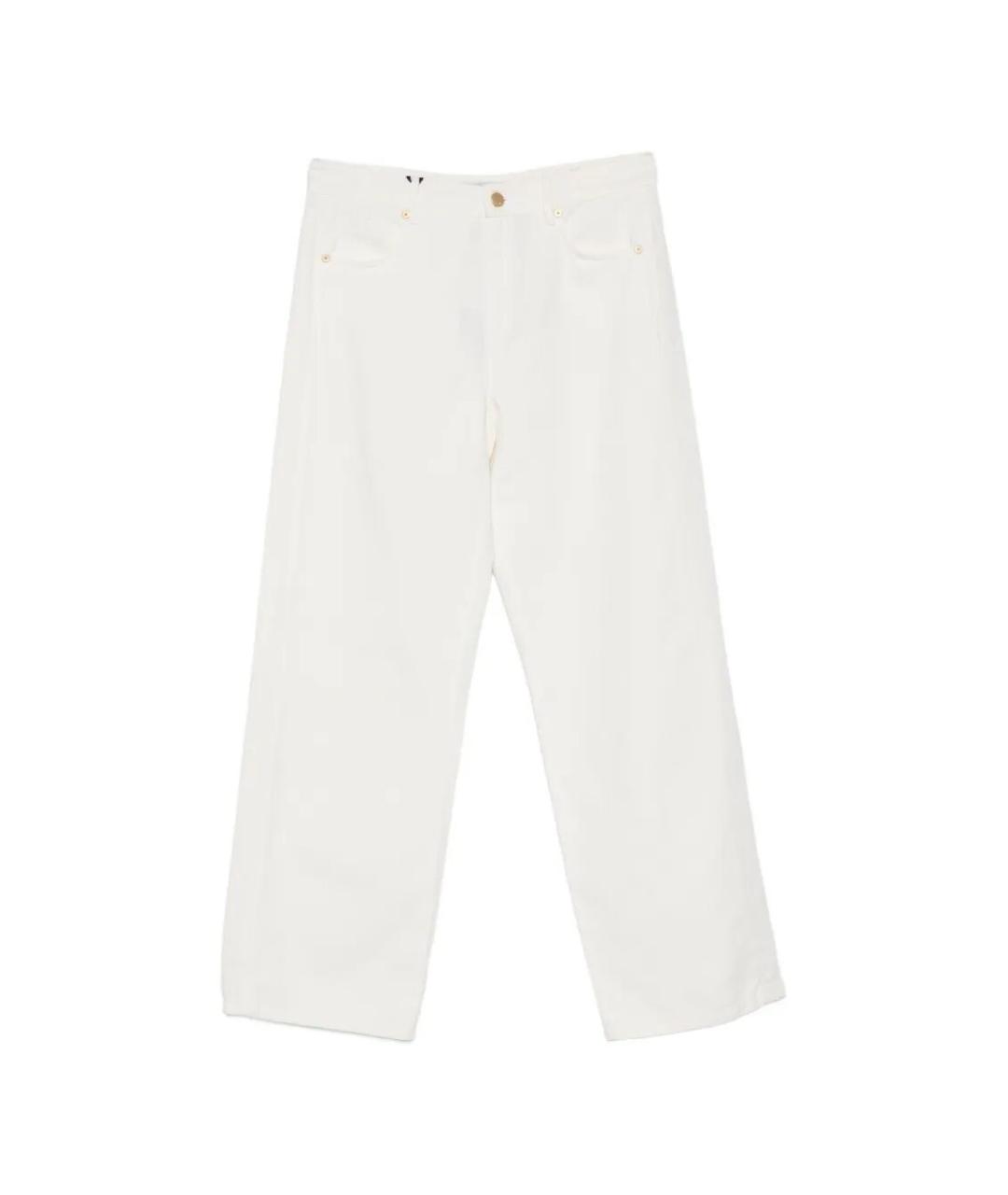 MAX MARA Белые хлопковые прямые брюки, фото 1