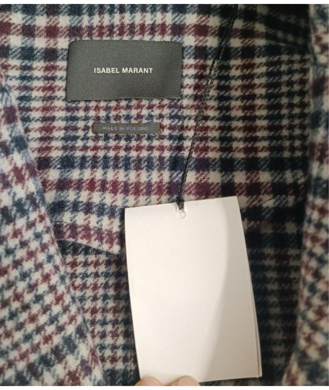 ISABEL MARANT Бордовое шерстяное пальто, фото 4