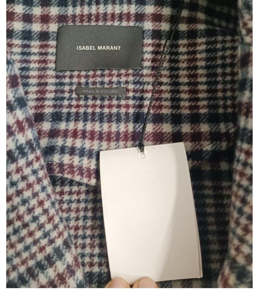 ISABEL MARANT Бордовое шерстяное пальто, фото 3