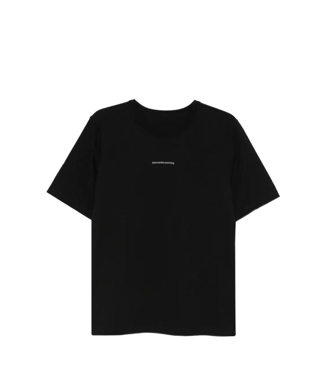 NINE IN THE MORNING Черная хлопковая футболка, фото 1