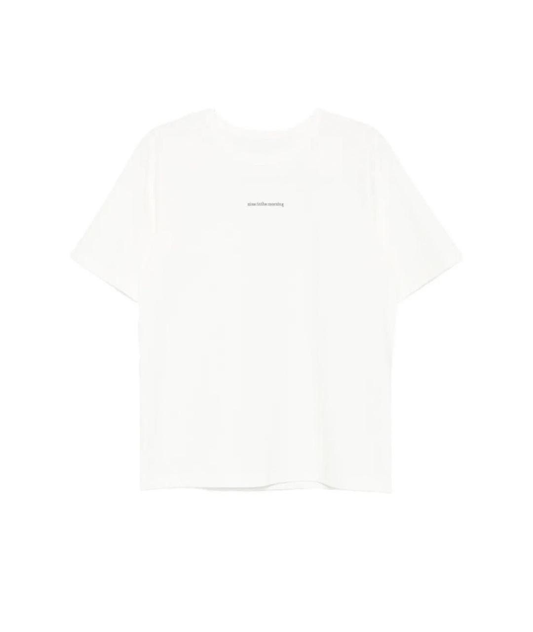 NINE IN THE MORNING Белая хлопковая футболка, фото 1