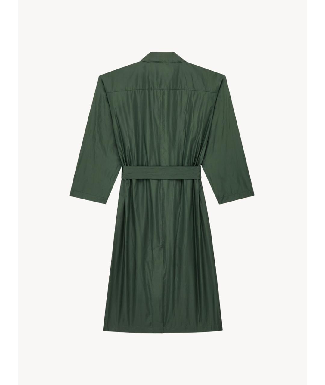 SAINT LAURENT Зеленый шелковый тренч/плащ, фото 3