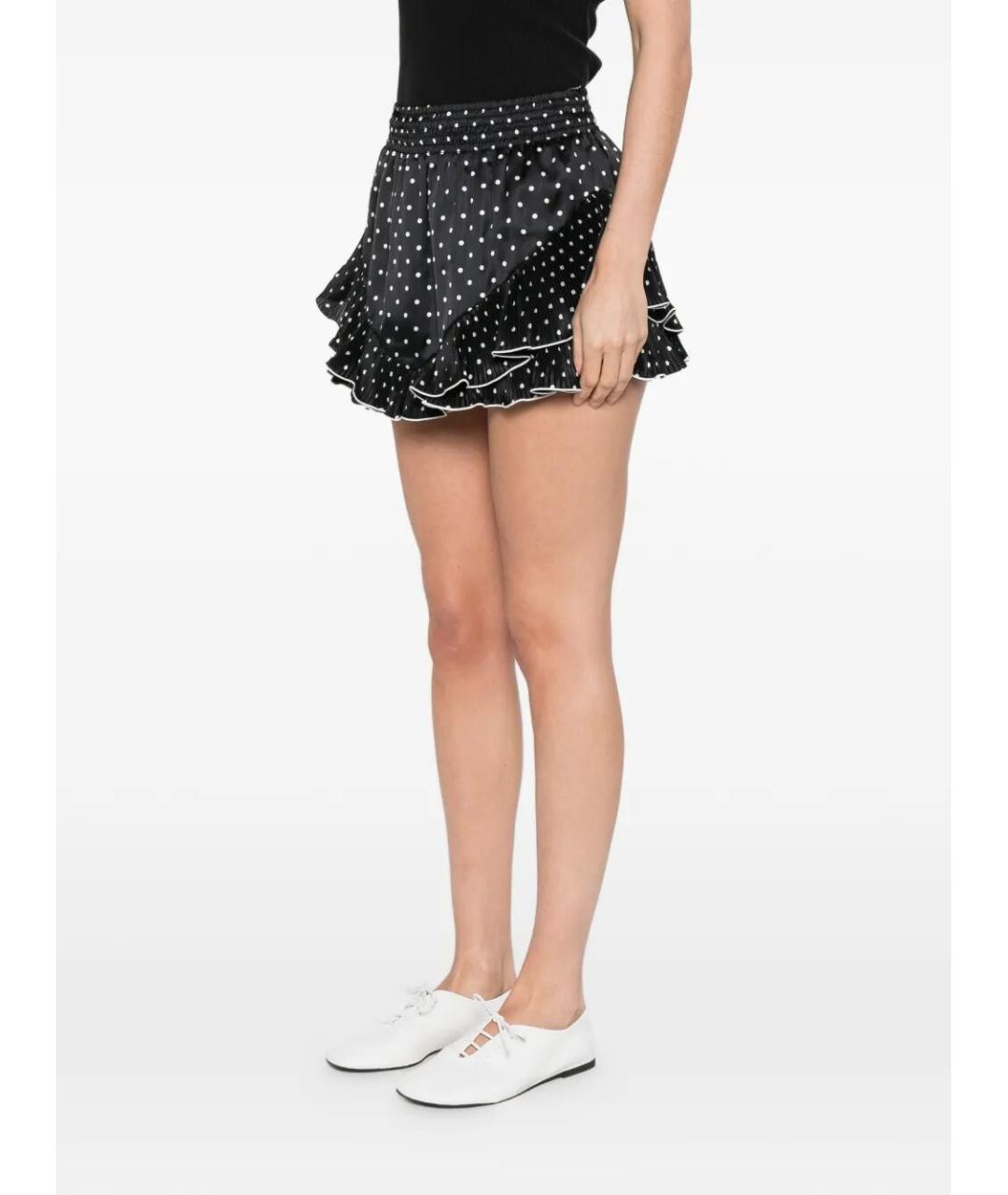 SELF-PORTRAIT Черная полиэстеровая юбка мини, фото 4