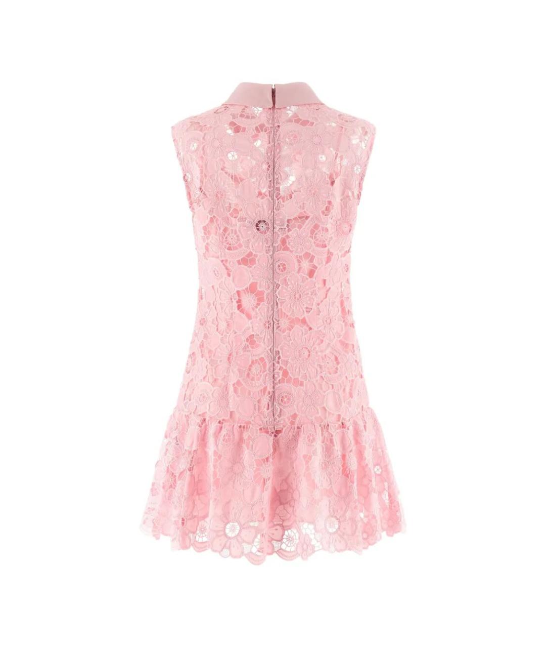 SELF-PORTRAIT Розовое хлопковое повседневное платье, фото 3