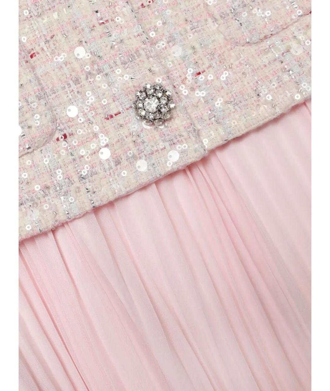 SELF-PORTRAIT Розовое хлопковое повседневное платье, фото 6