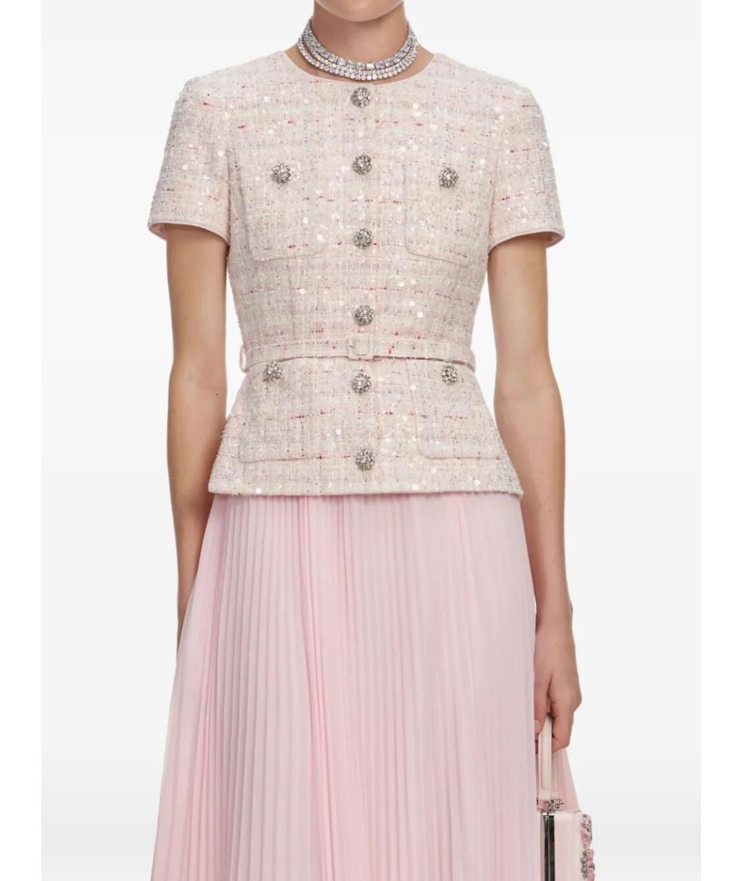 SELF-PORTRAIT Розовое хлопковое повседневное платье, фото 5