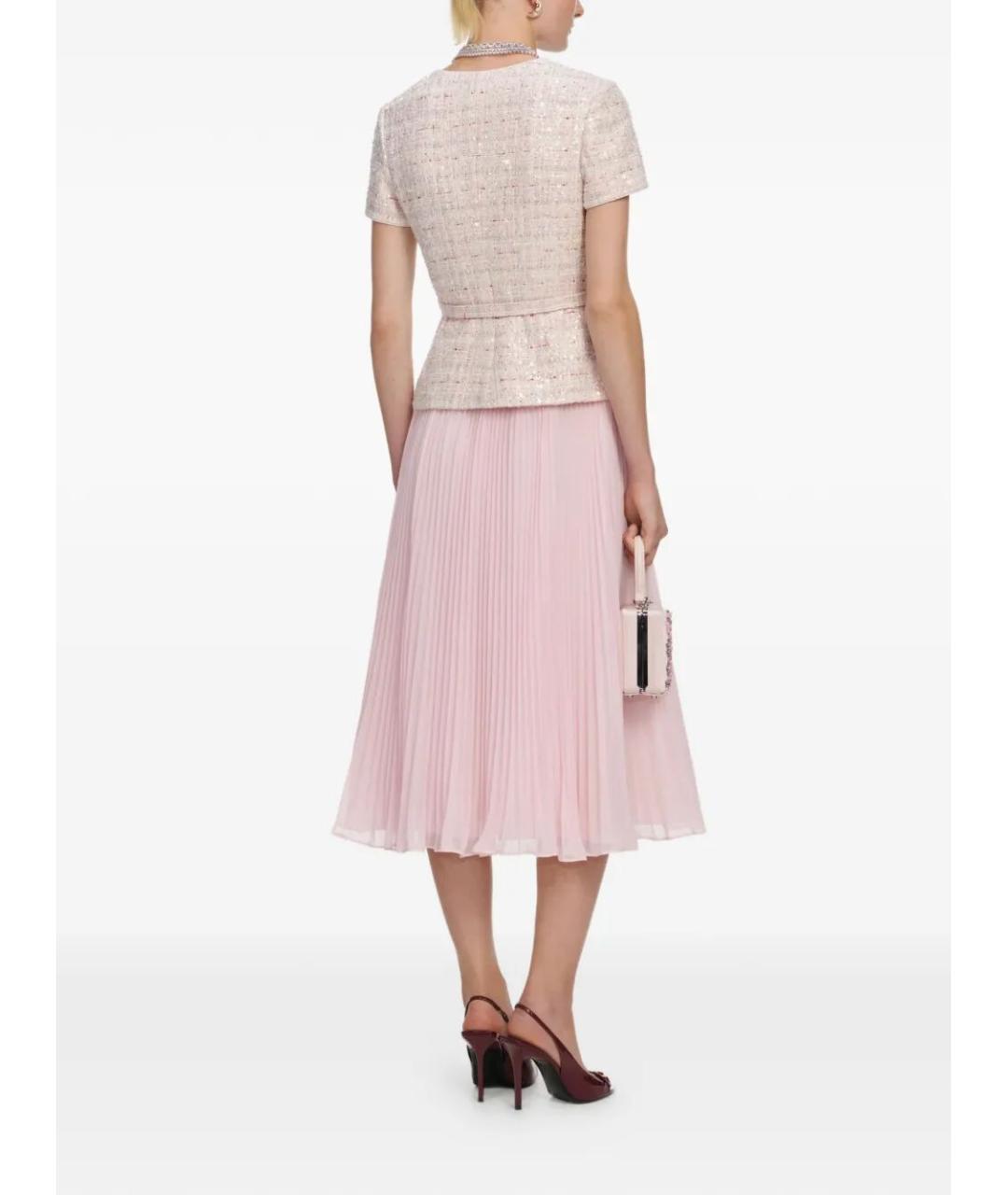 SELF-PORTRAIT Розовое хлопковое повседневное платье, фото 3